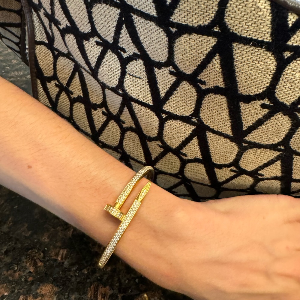 Diamond nail bracelet